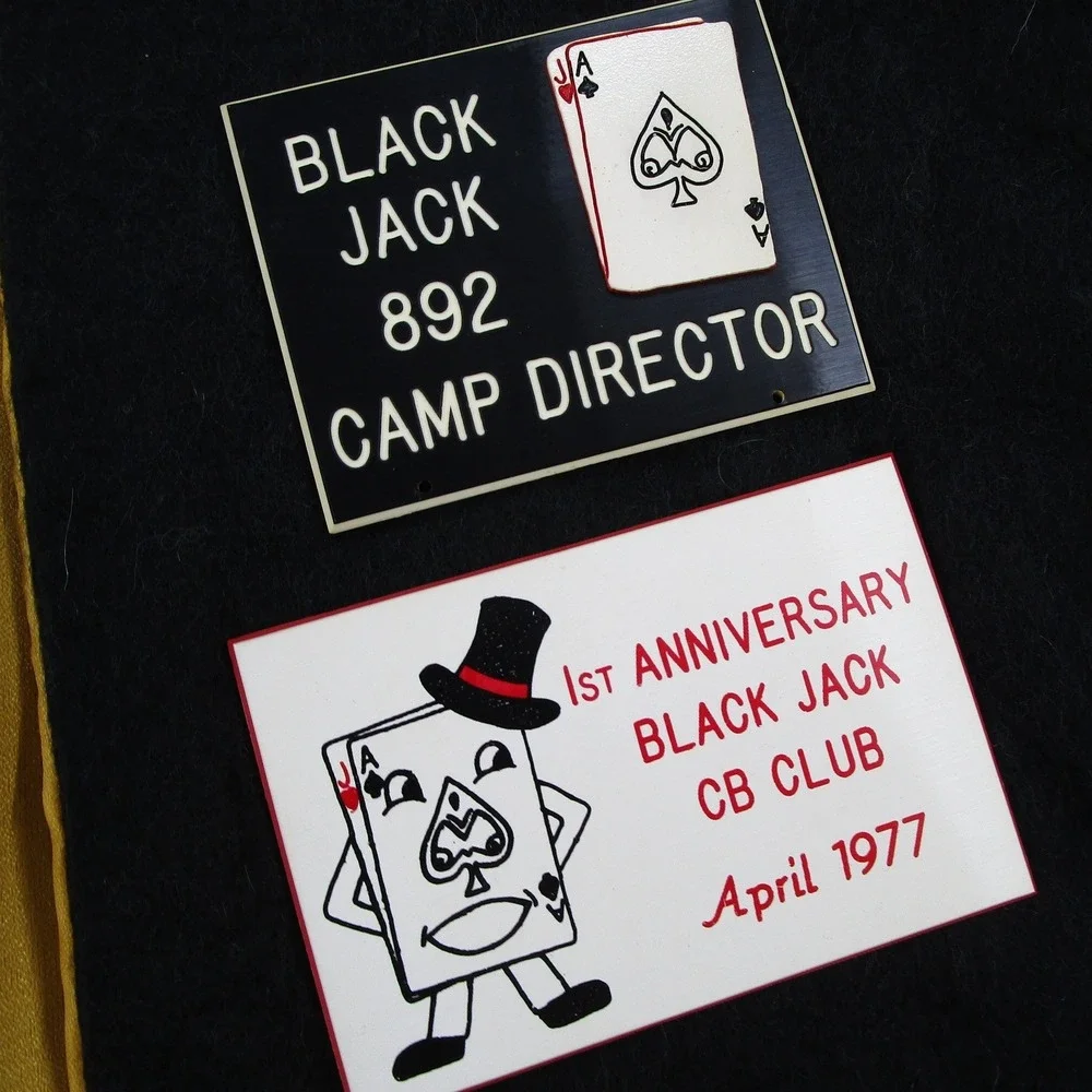 Vintage 1977 Black Jack CB Club Vest Camp Director Southern California Black XL